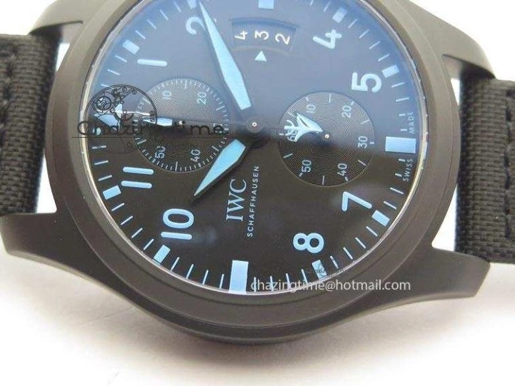 MIROTIME 0706 Pilot Chrono IW388003 Real Ceramic V6F 1:1 Best Edition On Black Nylon Strap A StreetReady 7284